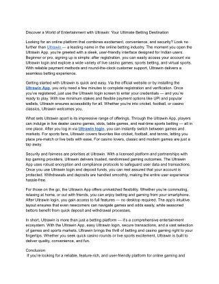 Discover a World of Entertainment with Ultrawin: Your Ultimate Betting Destinati