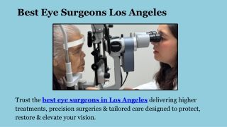 Best Eye Surgeons Los Angeles