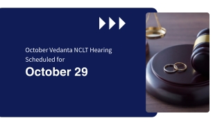 October Vedanta NCLT Hearing Scheduled for October 29