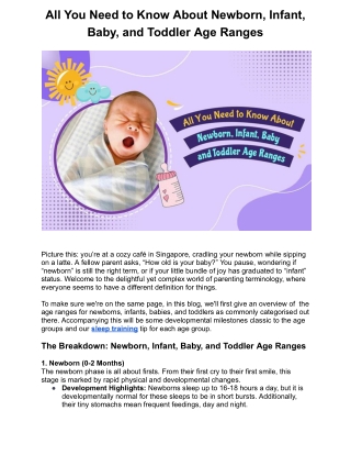 All You Need to Know About Newborn, Infant, Baby, and Toddler Age Ranges