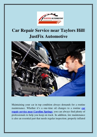 Car Repair Service near Taylors Hill