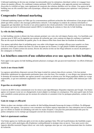 Les opportunités offertes par l'inbound marketing via votre agençant link buildi