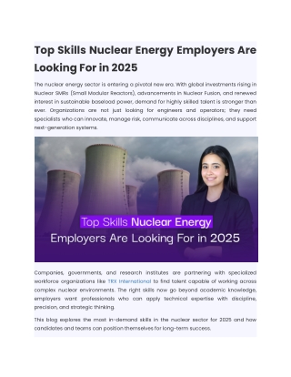 Top Skills Nuclear Energy Employers Are Looking For in 2025