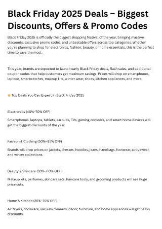 Black Friday 2025 Deals – Biggest Discounts, Offers & Promo Codes