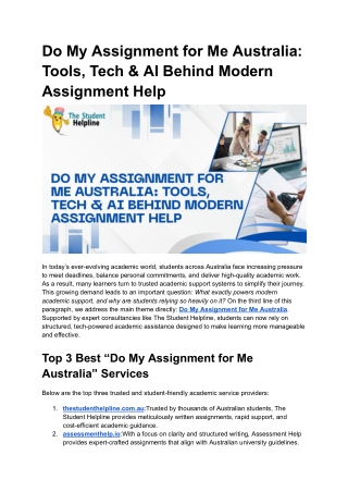 Do My Assignment for Me Australia_ Tools, Tech & AI Behind Modern Assignment Help