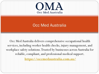 Occupational Health Services Melbourne - Occ Med Australia
