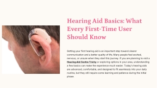 Hearing Aid Basics What Every First-Time User Should Know