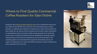 Where to find quality commercial coffee roasters for sale online