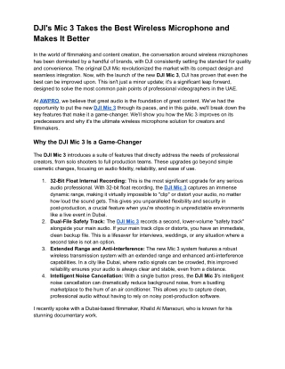 DJI's Mic 3 Takes the Best Wireless Microphone and Makes It Better