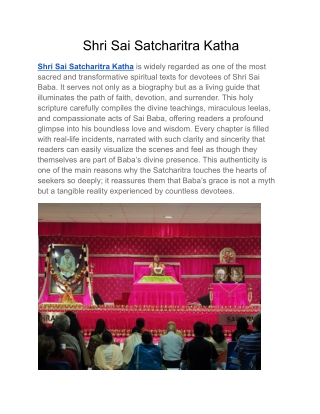 Shri Sai Satcharitra Katha