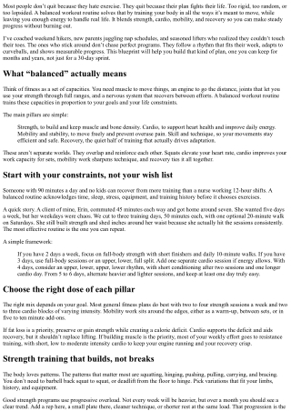Balanced Workout Routine Blueprint: Build a Well-Rounded Fitness Plan That Lasts
