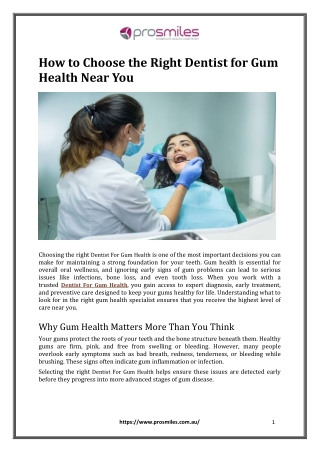 How to Choose the Right Dentist for Gum Health Near You