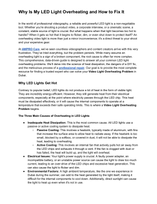 Why Is My LED Light Overheating and How to Fix It