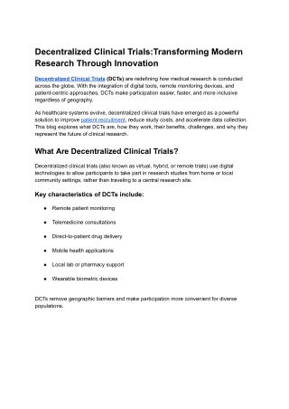 Decentralized Clinical Trials_ Transforming Modern Research Through Innovation