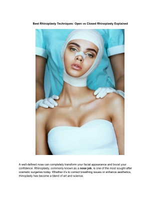 Best Rhinoplasty Techniques_ Open vs Closed Rhinoplasty Explained