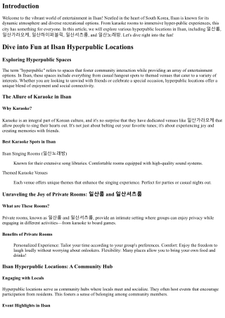 Dive into Fun at Ilsan Hyperpublic Locations