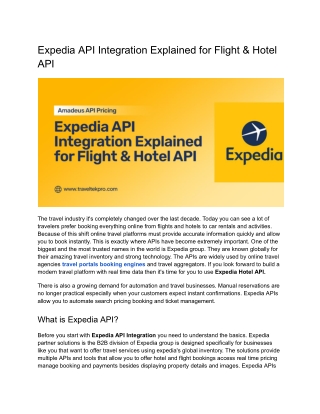 Expedia API Integration Explained for Flight & Hotel API