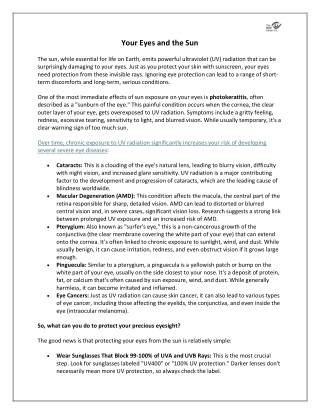 Your Eyes and the Sun