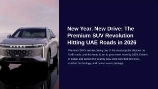 Premium SUV Revolution in UAE 2026 | Luxury Auto Trends & Market Insights
