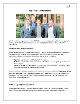 Are You Ready for LASIK