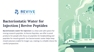 Bacteriostatic Water for Injection | Revive Peptides
