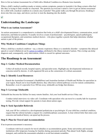 How to Get an Autism Assessment for a Child with a Medical Condition in a Remote