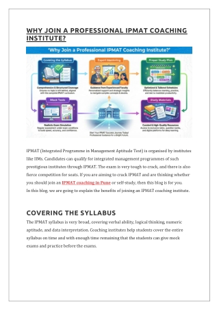 Why Join a Professional IPMAT Coaching Institute