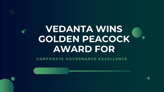Vedanta Wins Golden Peacock Award for Corporate Governance Excellence