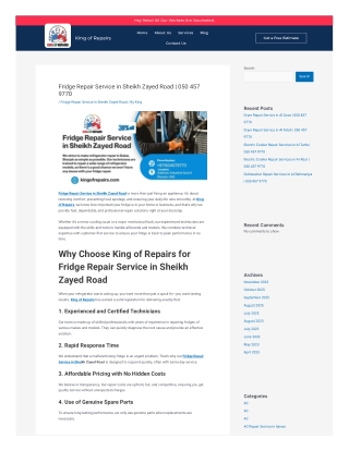 Fridge Repair Service in Sheikh Zayed Road
