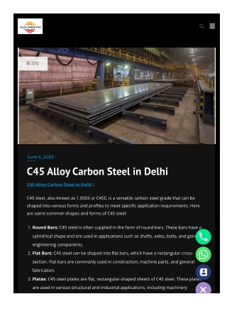 C45 Alloy Carbon Steel in Delhi (pdf)