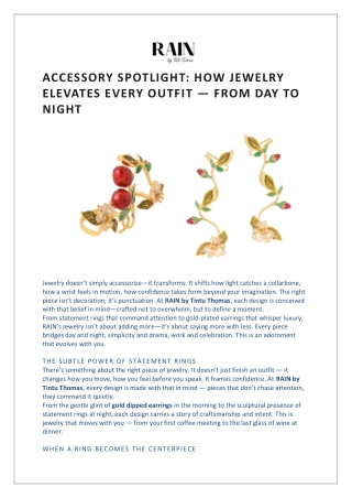 Accessory Spotlight: How Jewelry Elevates Every Outfit — From Day to Night