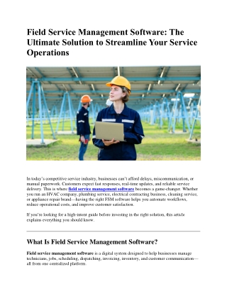 Field Service Management Software 2