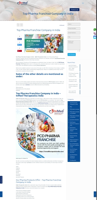 top pcd pharma franchise companies in India