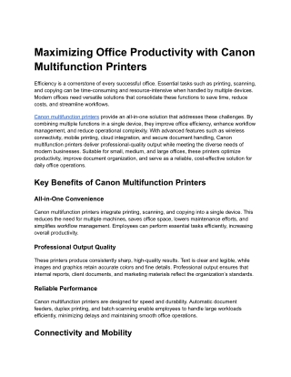 Canon Multifunction Printers