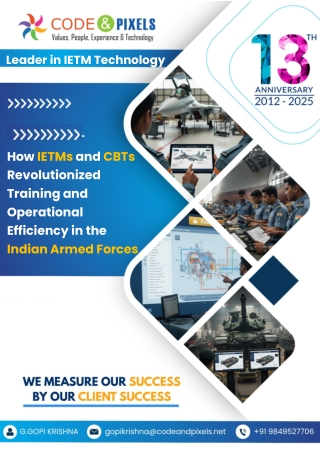How IETMs and CBTs Revolutionized Training and Operational Efficiency in the Indian Armed Forces
