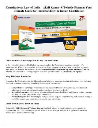 Constitutional Law of India – Akhil Kumar & Twinkle Sharma: Your Ultimate Guide