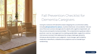 Fall Prevention Checklist for Dementia Caregivers: A Complete Home Safety Guide