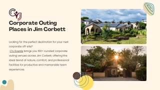 Corporate Outing Places in Jim Corbett