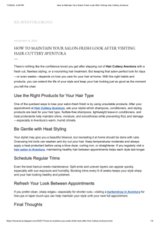 How to Maintain Your Salon-Fresh Look After Visiting Hair Cuttery Aventura