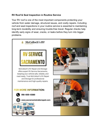 RV Roof & Seal Inspection in Routine Service