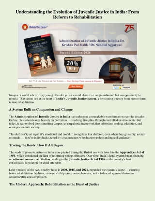 Understanding the Evolution of Juvenile Justice in India: From Reform to Rehabil