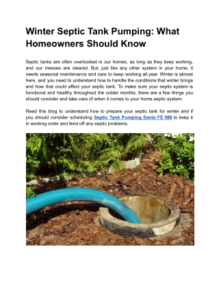 Winter Septic Tank Pumping_ What Homeowners Should Know