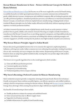 Korean Skincare Manufacturer in Surat
