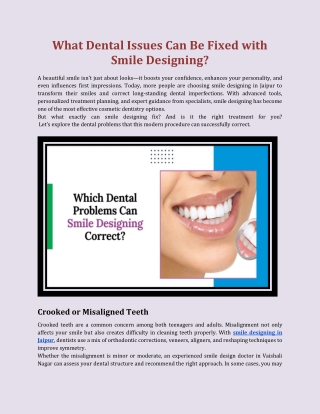 Which Dental Problems Can Smile Designing Correct