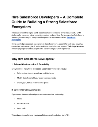 Hire Salesforce Developers – A Complete Guide