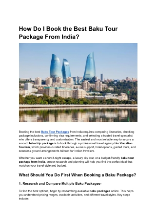 How do I book the best Baku tour package from India_