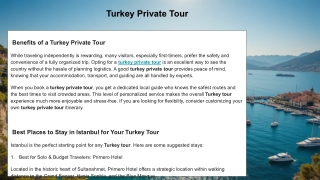 Turkey Private Tour
