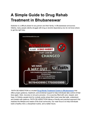 A Simple Guide to Drug Rehab Treatment in Bhubaneswar