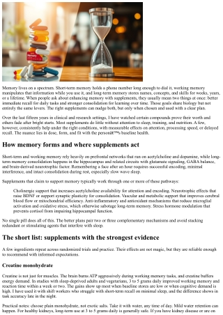 Boosting Short-Term and Long-Term Memory: Top Supplements That Work