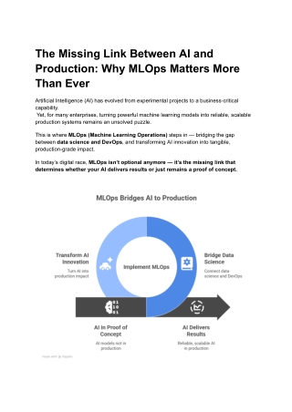 The Missing Link Between AI and Production_ Why MLOps Matters More Than Ever